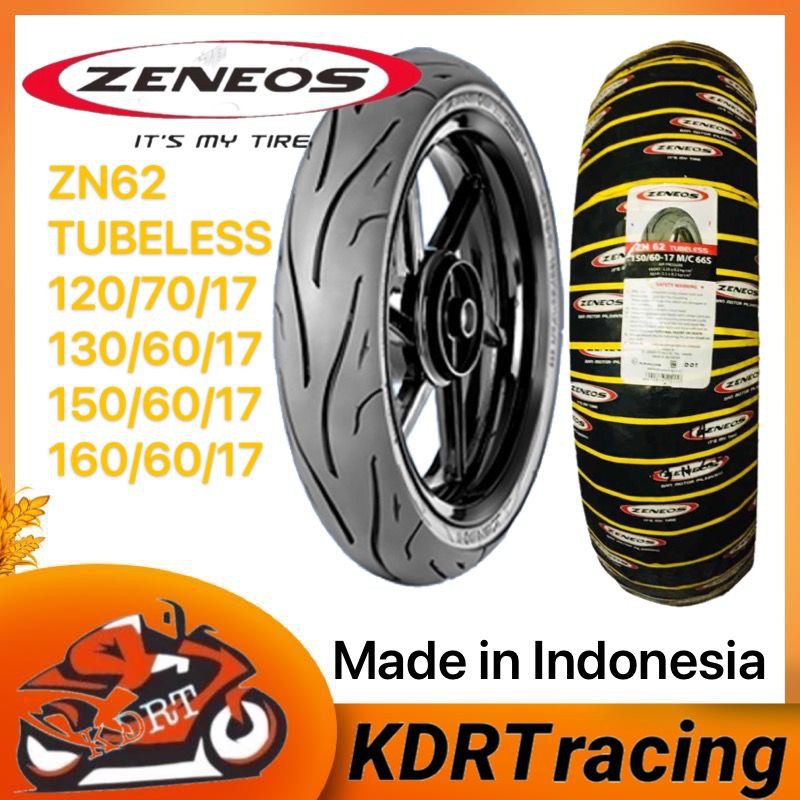 ZENEOS ZN62 MOTORCYCLE TIRE GULONG TUBELESS 120/70/17 130/60/17 150/60