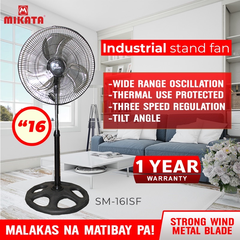 union electric fan Mikata SM16ISF Industrial Stand Fan Electric Fan