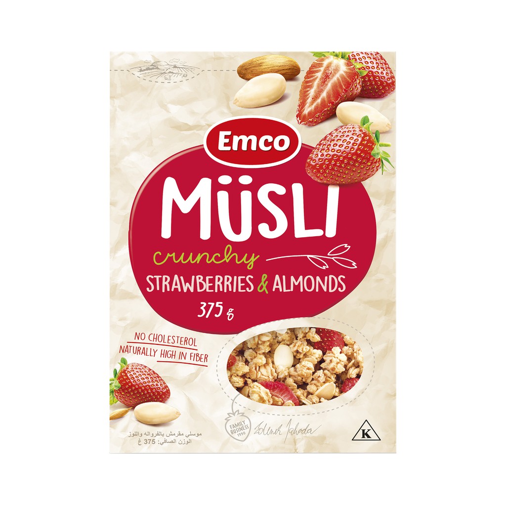 Emco Musli Crunchy Oat Cereal Strawberries & Almonds 375g presyo ₱169