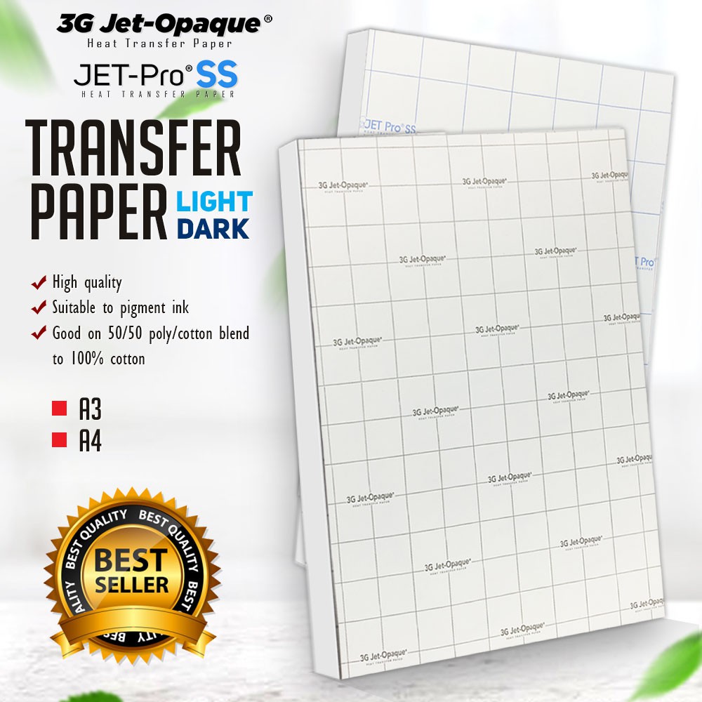 Dark Transfer Paper 3G Jet Opaque / Light Pro Ss A4 Size 10 Sheets