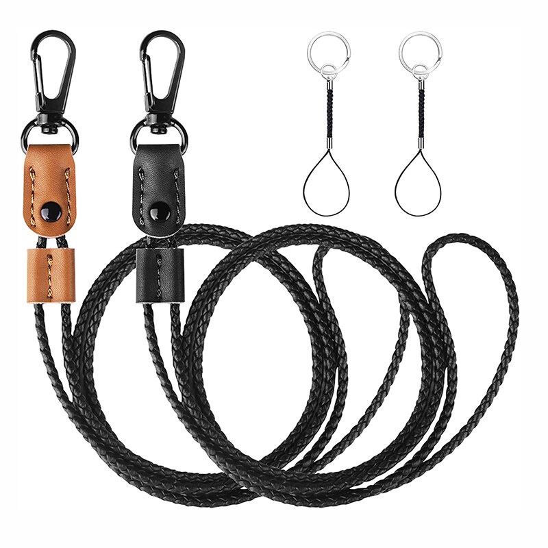 Phone Charms Lanyards for Keys Braided Leather Badge for ID Badges