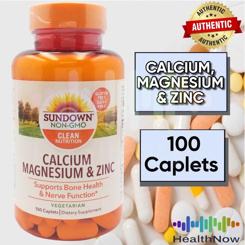 Sundown Naturals, Calcium, Magnesium & Zinc, 100 Caplets Shopee