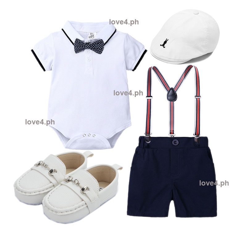 Newborn Baby Boy's Christening Baptismal Formal White Outfit Set Boss