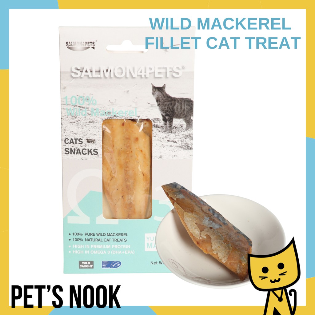 Wild Mackerel Fish Treats for Cats by Salmon4Pets Mackerel Fish