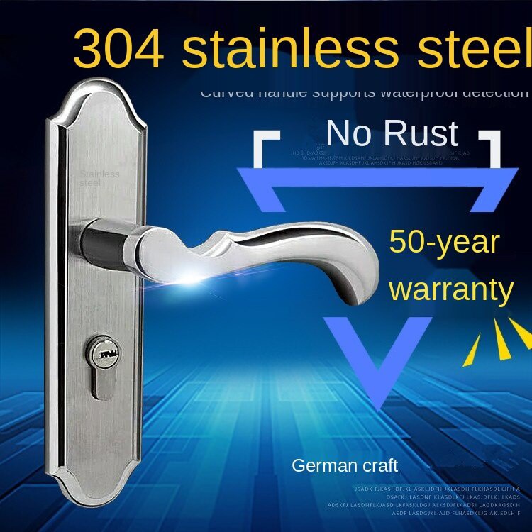 304 stainless steel bedroom silent door lock universal door handle room
