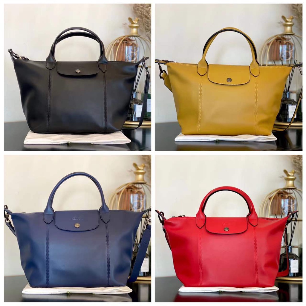 Longchamp Le Pliage Cuir 4 Colors Sheepskin Leather Tote Bag Shoulder