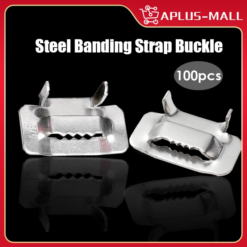 100pcs 1/2 3/4 Inch 304 Stainless Steel Banding Strap Buckles Shopee