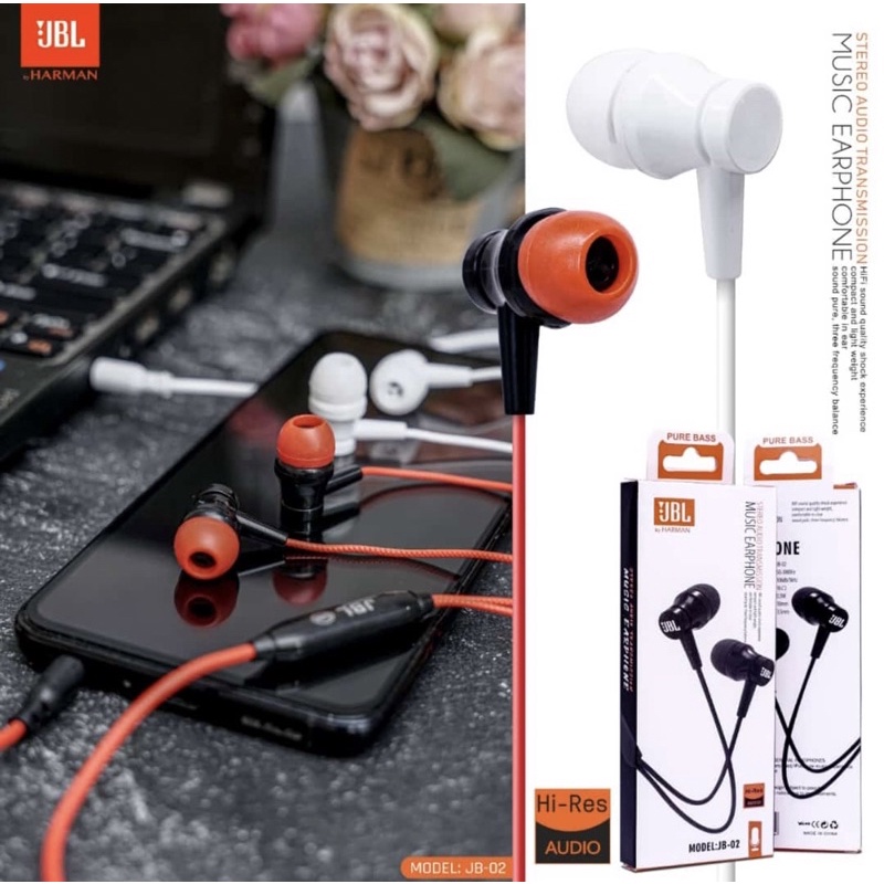 Jbl JBL JB02 STEREO JACK 3.5mm HandsFree JBL HENSET JBL Hensfee JBL EXTRA Base Shopee