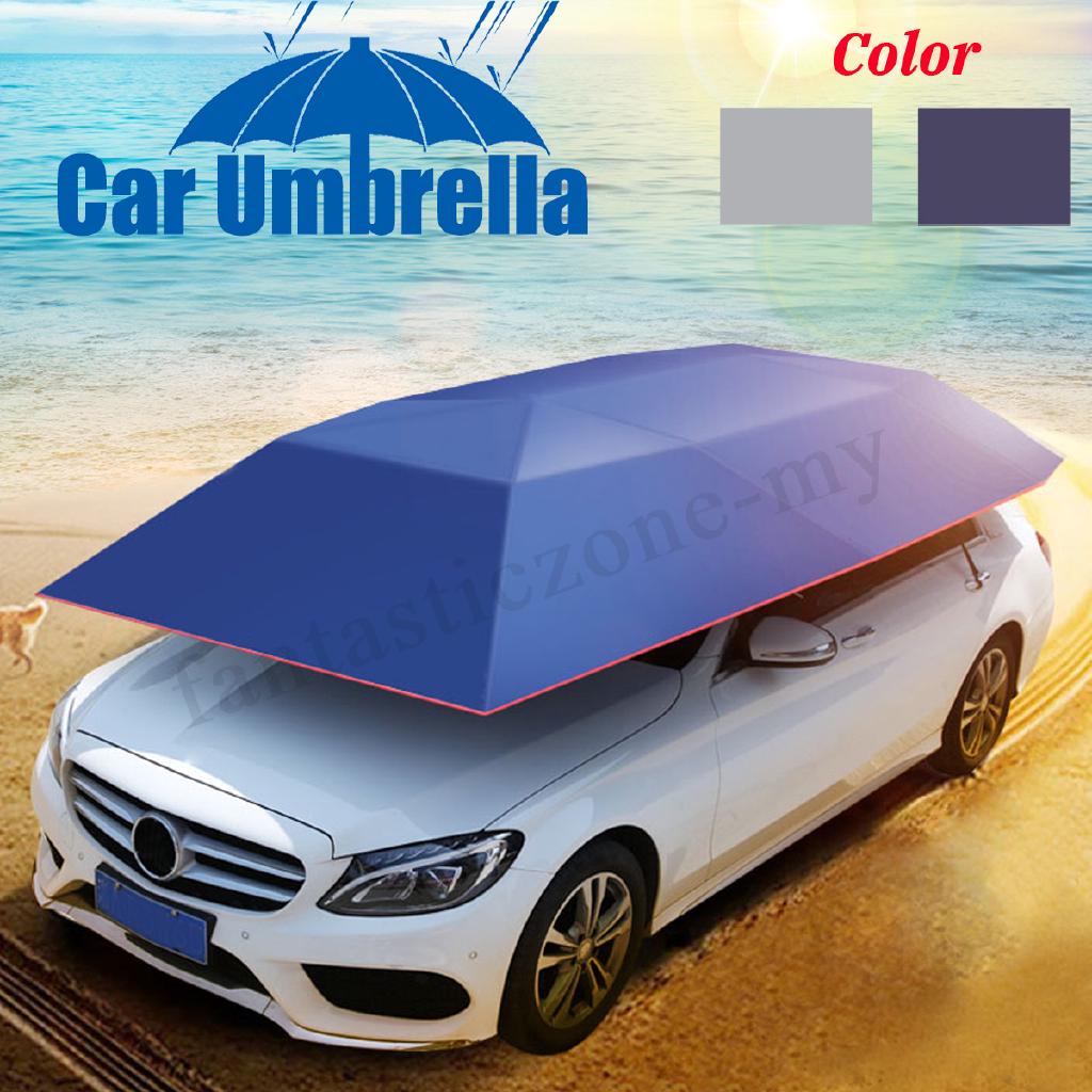 Universal Automatic Car Umbrella Tent Navy/Silver Sun Shade Shopee