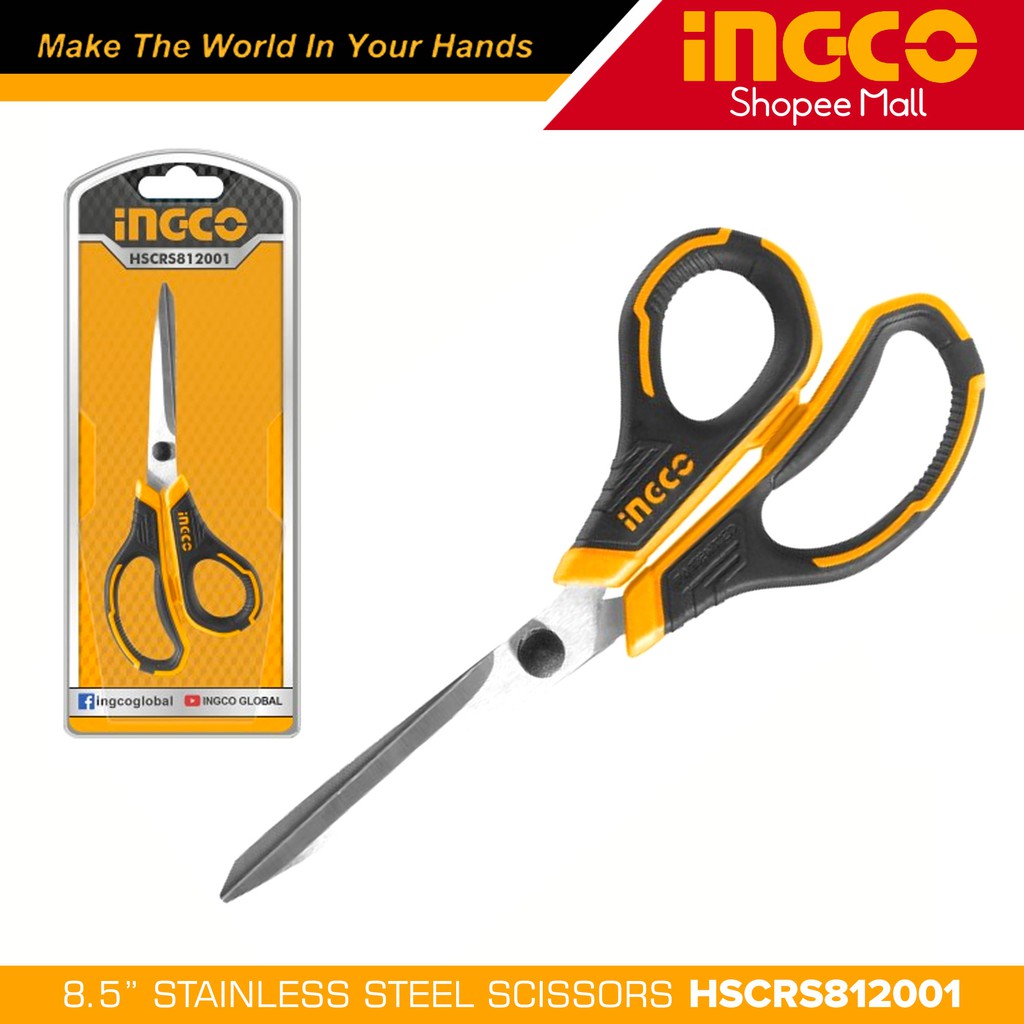 Ingco HSCRS812001 Stainless Steel Scissors 8.5" (215mm) _H Shopee