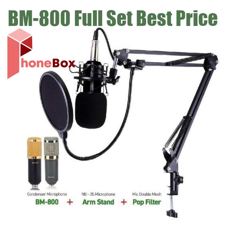 FULL SET BEST PRICE] BM800 Condenser Microphone Pro Audio Studio Sound