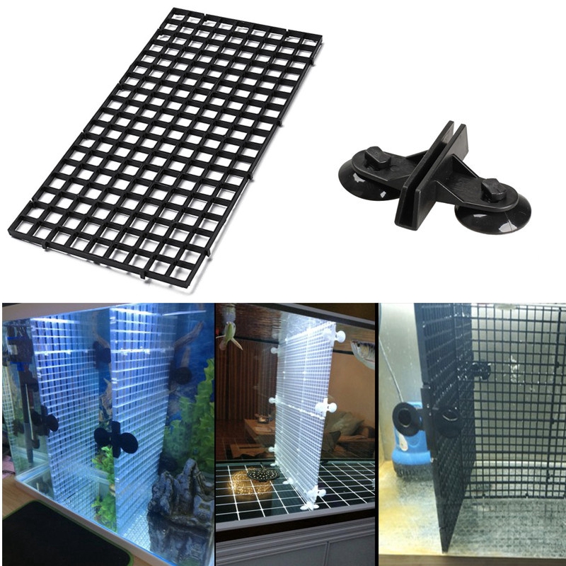 4pcs Plastic Aquarium Isolation Divider Filter Board Fish Tank Net Board Divider Or Holder
