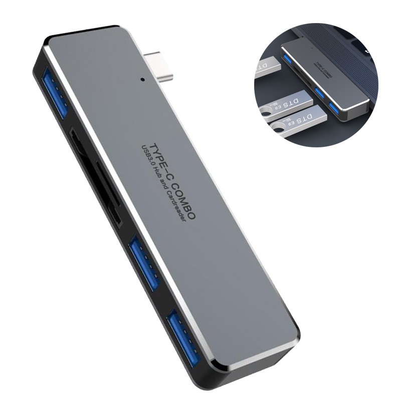 USB HUB TypeC Expander Multifunction USB Hub 3*USB 3.0 TF/ SD Card