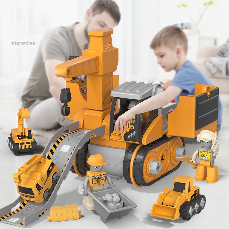 Kids Construction Toys Set Big Toy Excavator and Crane with Engineering