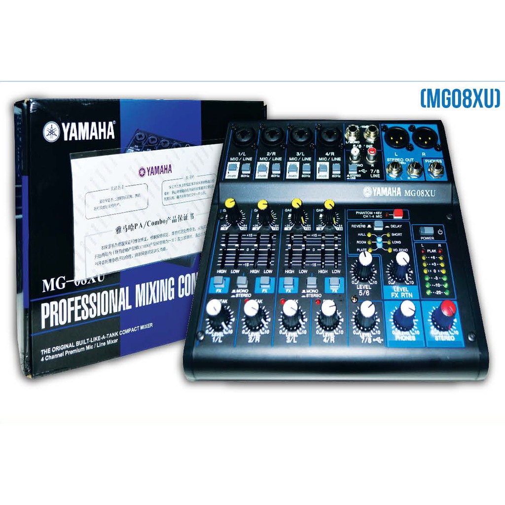 Yamaha MG08XU 8 Channel Analog Mixer Mixing Console with USB and Effect