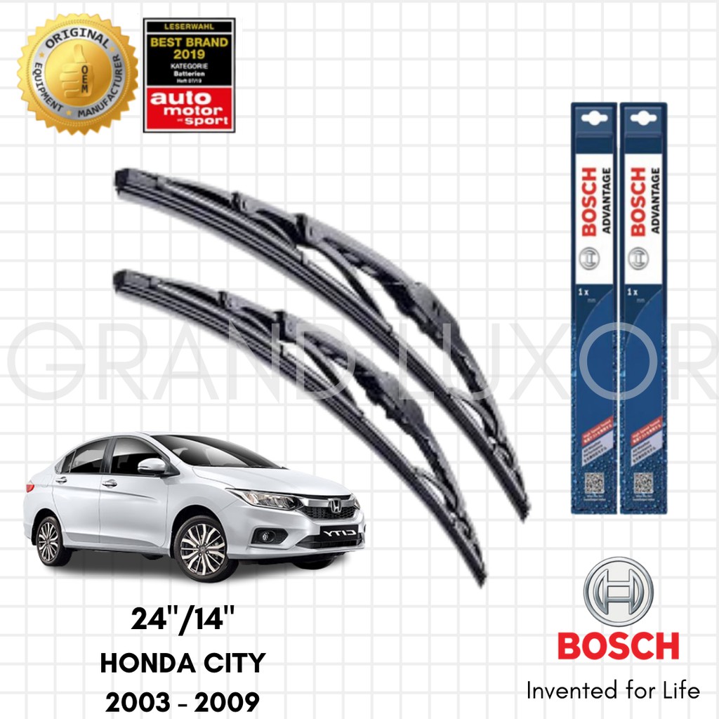 Bosch ADVANTAGE Wiper Blade Set for Honda City 2003 2009 (24"/14