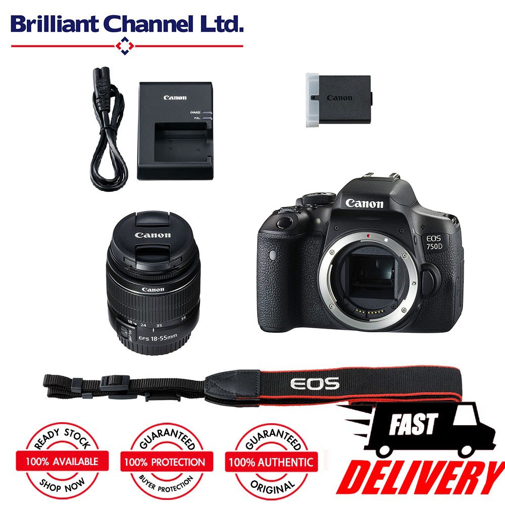 Canon EOS 750D + 1855 DC III DSLR Digital camera and lens Shopee