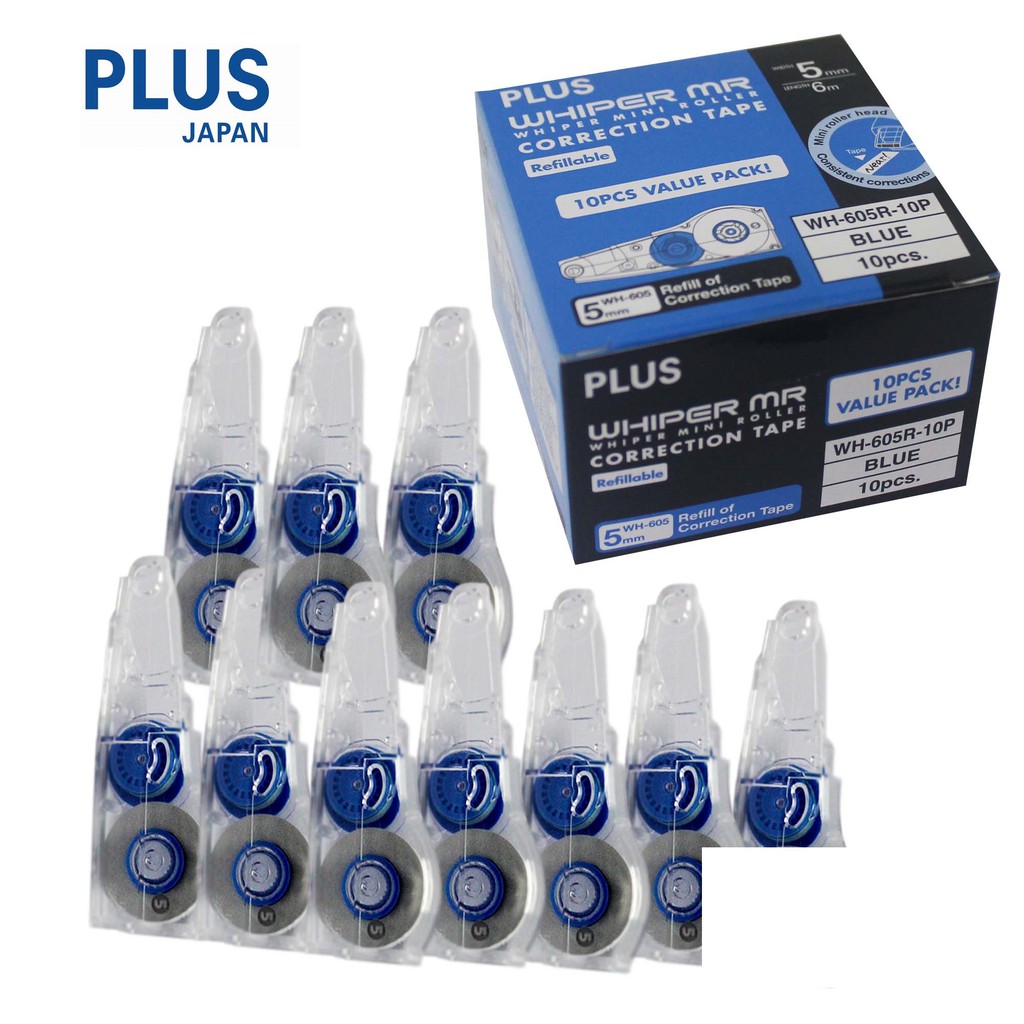 PLUS WH605R 10P Whiper MR Correction Tape Refill, 10 pcs Shopee