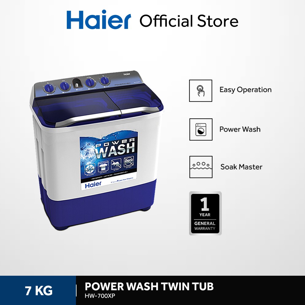 Haier HW700XP 7 Kg Power Wash Twin Tub Washing Machine Shopee