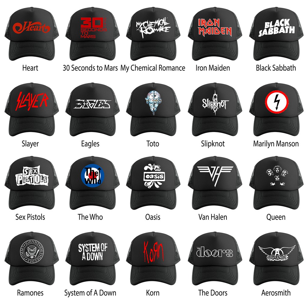 Trucker Cap For Men & Women Rock Bands Shopee Philippines