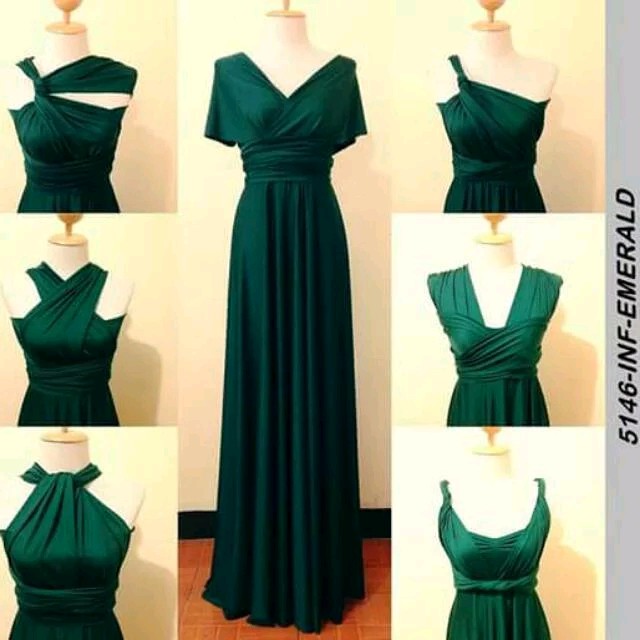 INFINITY MAXI DRESS EMERALD GREEN WITH TUBE FLOOR LENGTH Shopee