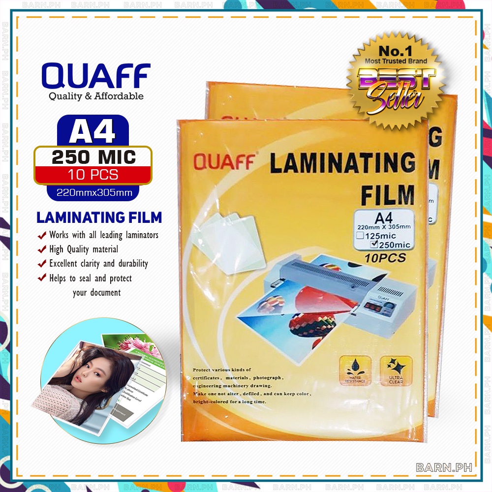 (10sheets) A4 Size 125micron / 250micron QUAFF Hot Process Laminating