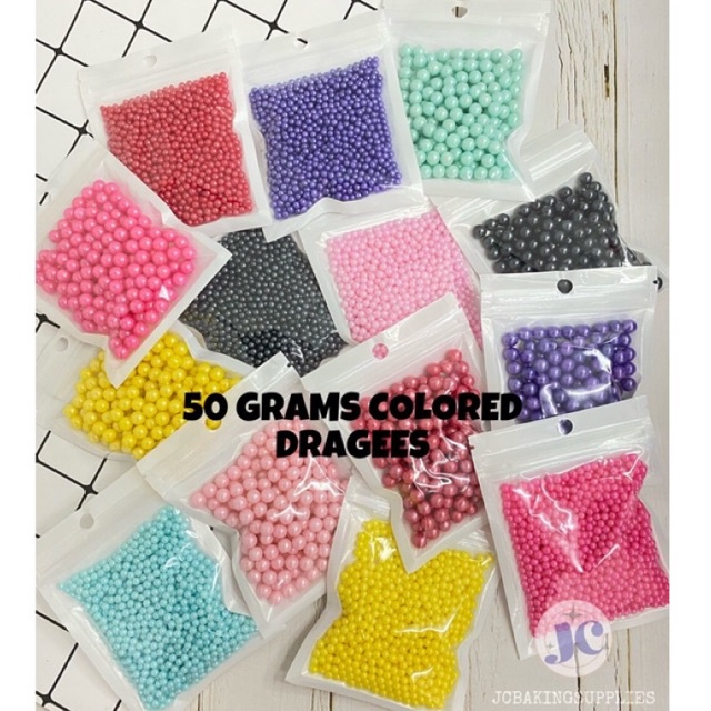 50g Edible Colored Dragees Pink Dragees Blue Dragees Cake Decorating