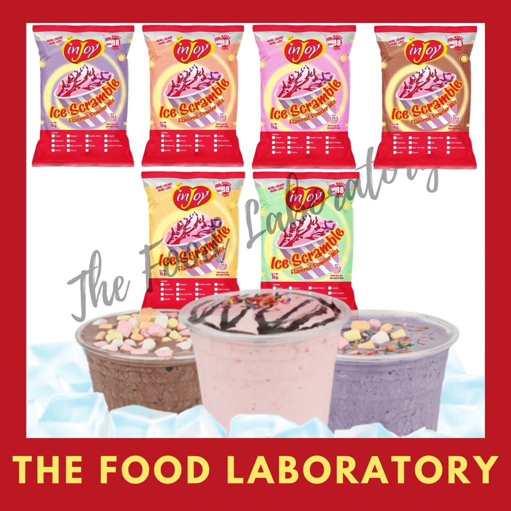 INJOY ICE SCRAMBLE (CLASSIC, BUCO PANDAN, CHOCOLATE, MELON, MANGO, UBE