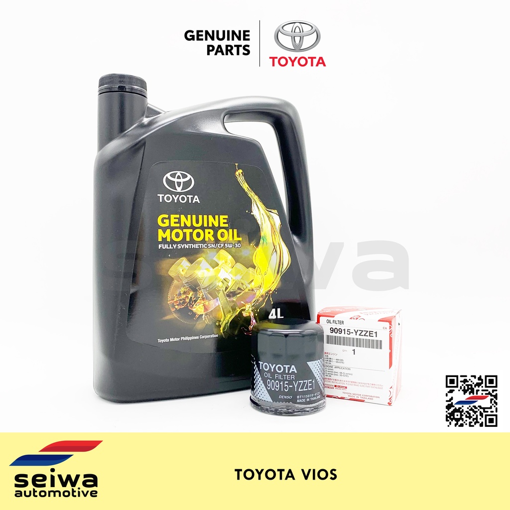 Toyota Vios Change Oil Package 5W30 Fully Synthetic Motor Oil + Oil