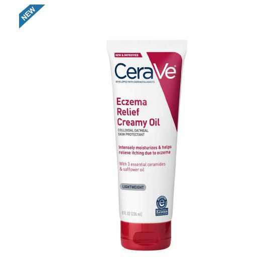 CeraVe Eczema Soothing Creamy Oil with Hyaluronic Acid Fragrance Free Eczema Relief Cream from