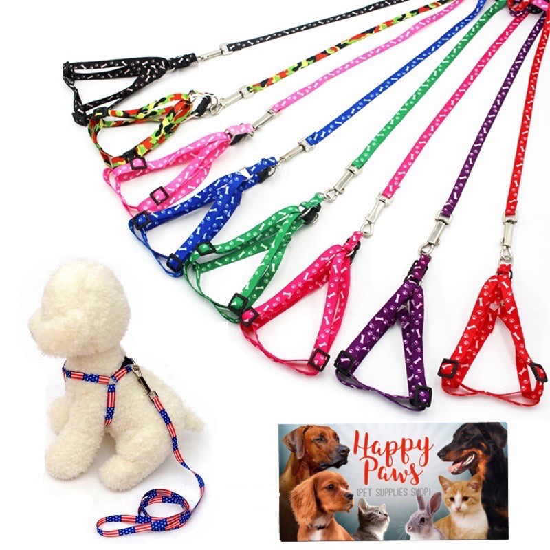 【HAPPY PAWS PET】1.0cm&1.5cm Pet leash, polyester printed dog leash, dog