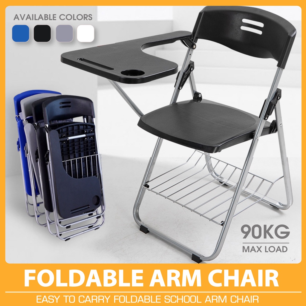 The House of EQA Foldable School Arm Chair Study Chair with Arm Rest