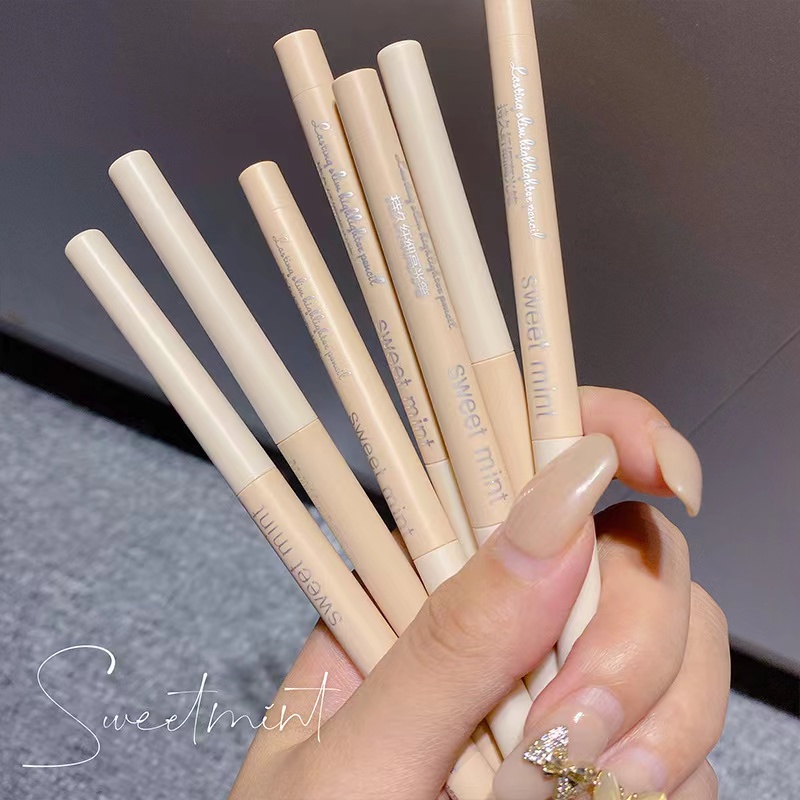 Sweet Mint Lying Silkworm Pen Glitter Highlighter Eyeshadow Pen Long