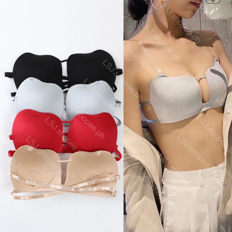 LSJ seamless strapless bra without straps (free straps) Shopee