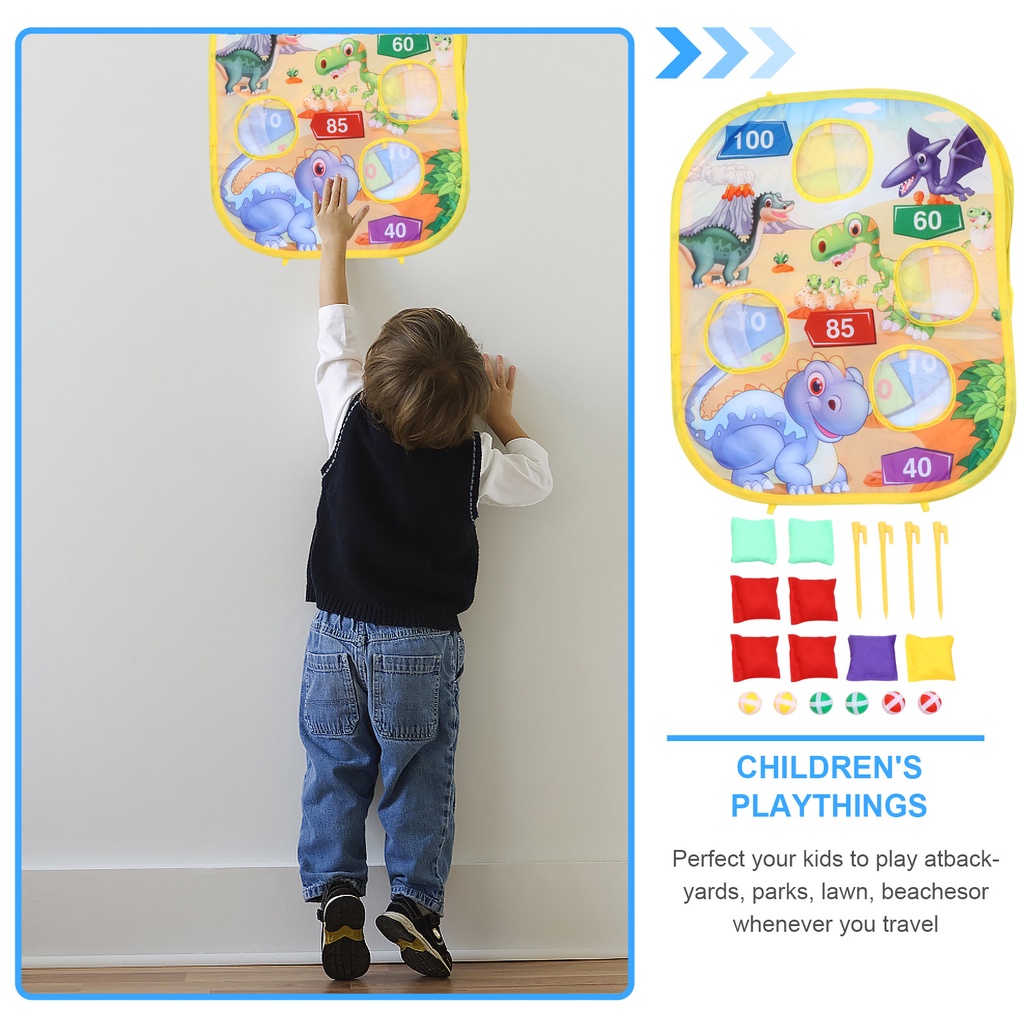 1 Set Dinosaur Throwing Sandbag Board Game Target Sticking Ball