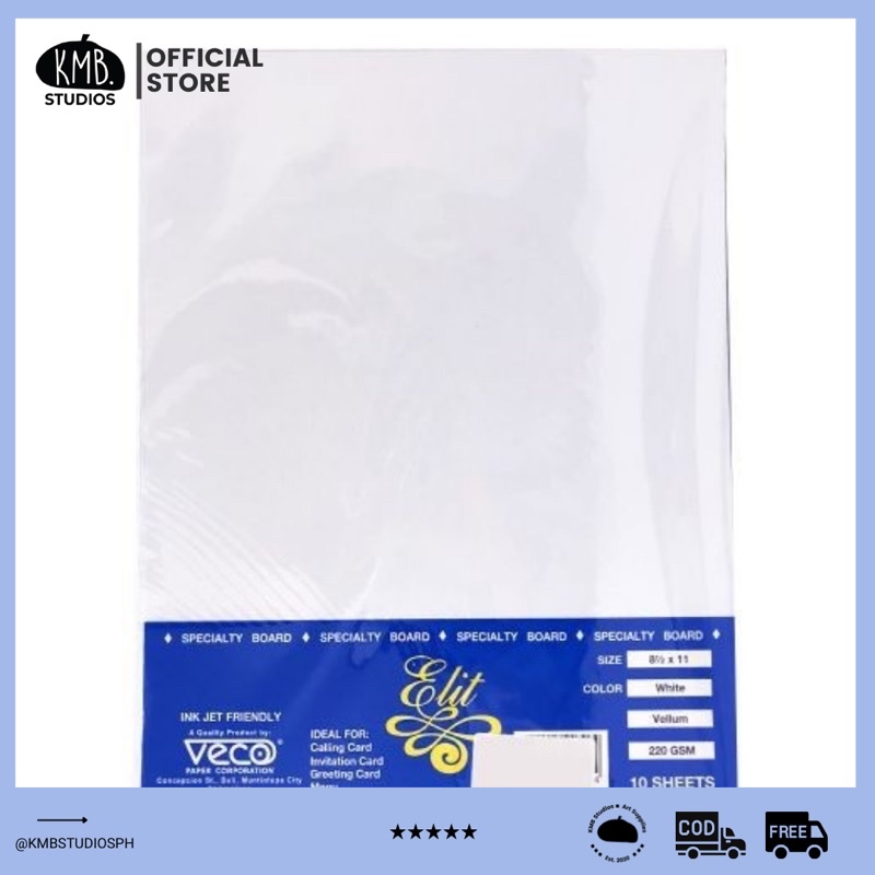 Veco Vellum Board Elit 220 Gsm SHORT A4 (10 sheets per pack) Shopee