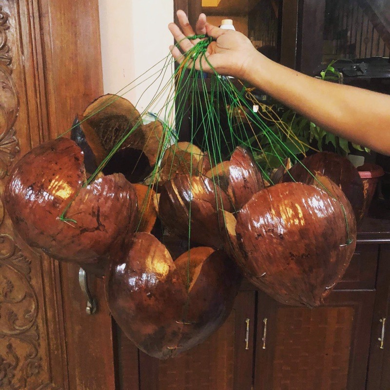 coconut pots for hanging plants hand made by local citizens of the