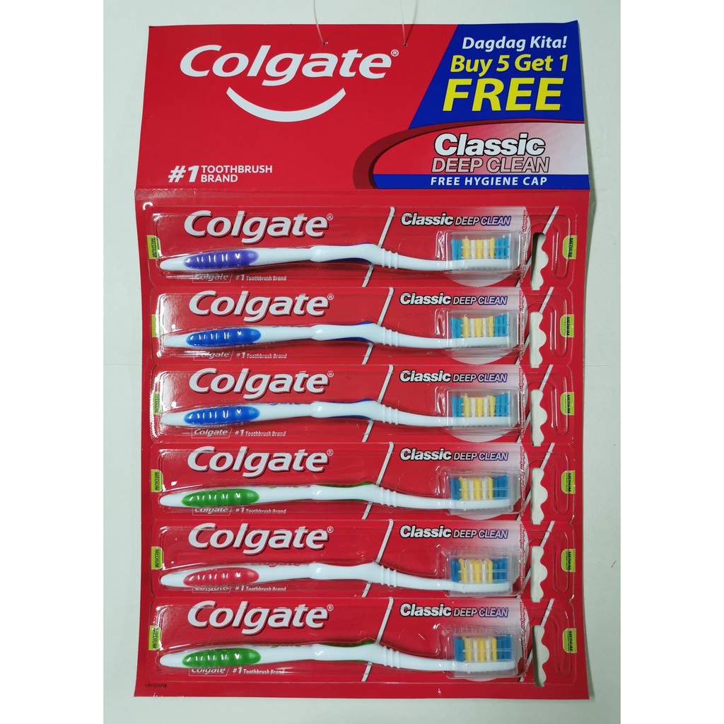 Colgate Classic Deep Clean Toothbrush (Medium) BUY 5 GET 1 FREE