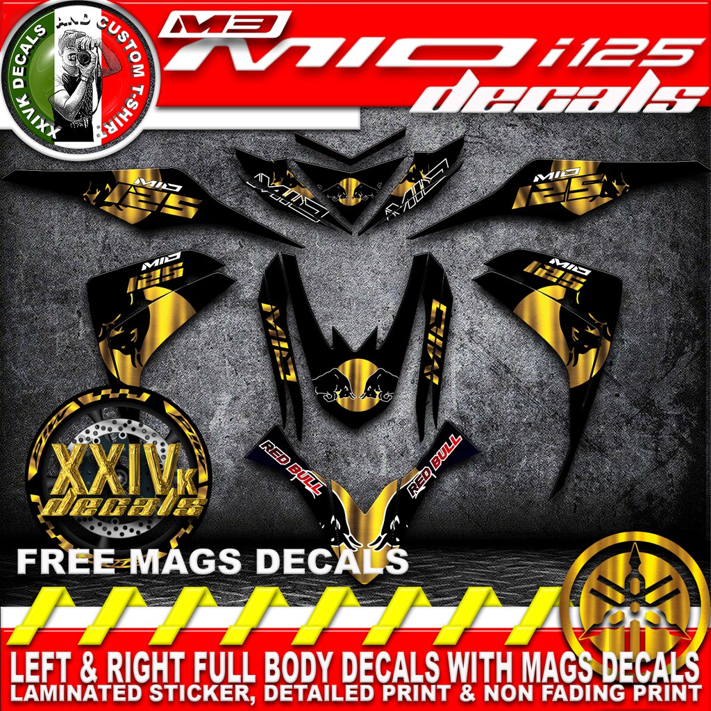 MIO i125 DECALS / STICKER RED BULL Shopee Philippines