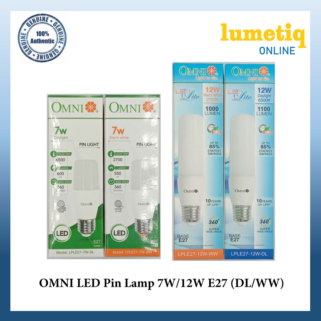 OMNI LED Pinlight E27 7W/12W (Daylight/Warm White) Shopee Philippines