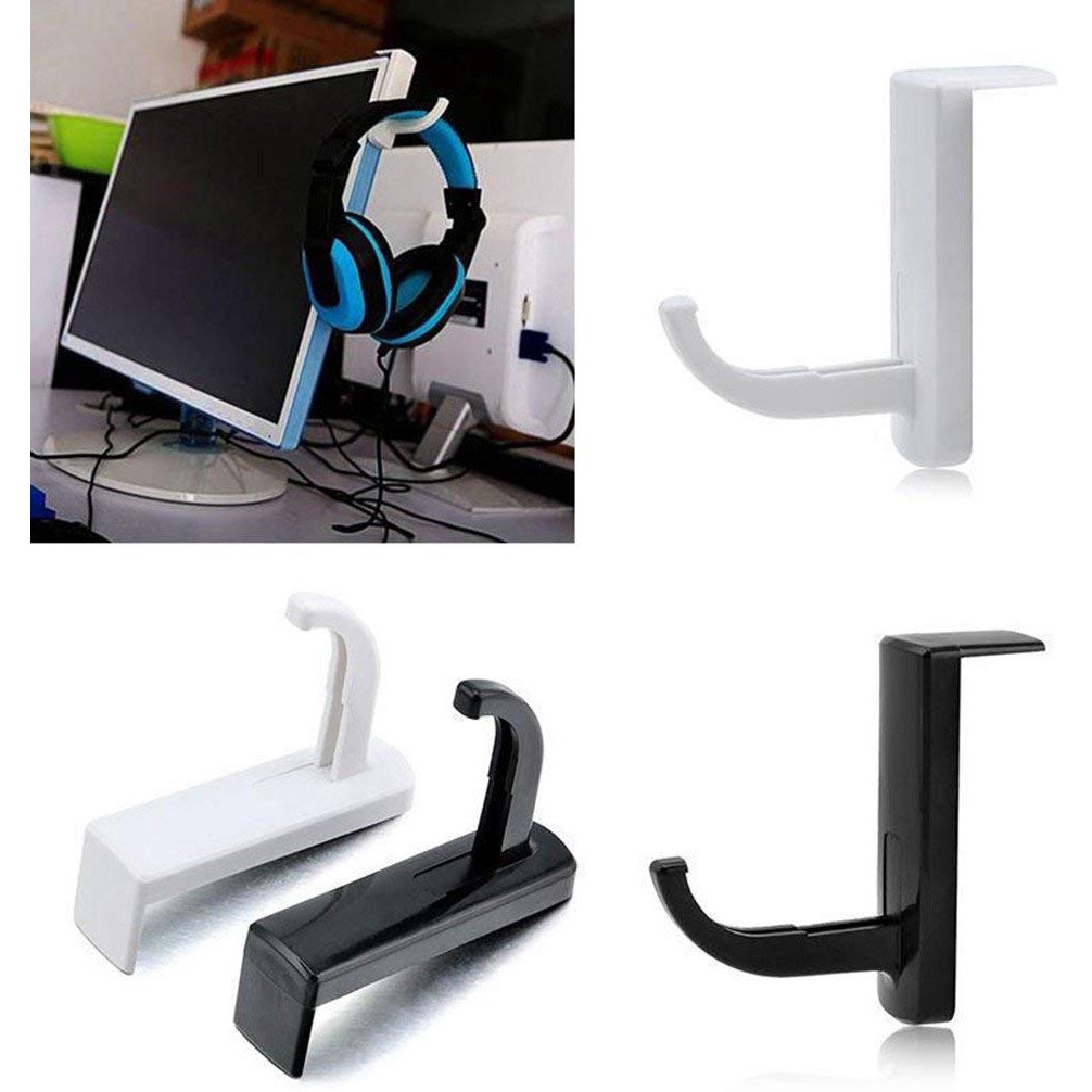 Black Headphone Headset Hanger Monitor Stand Holder Headset Stickon