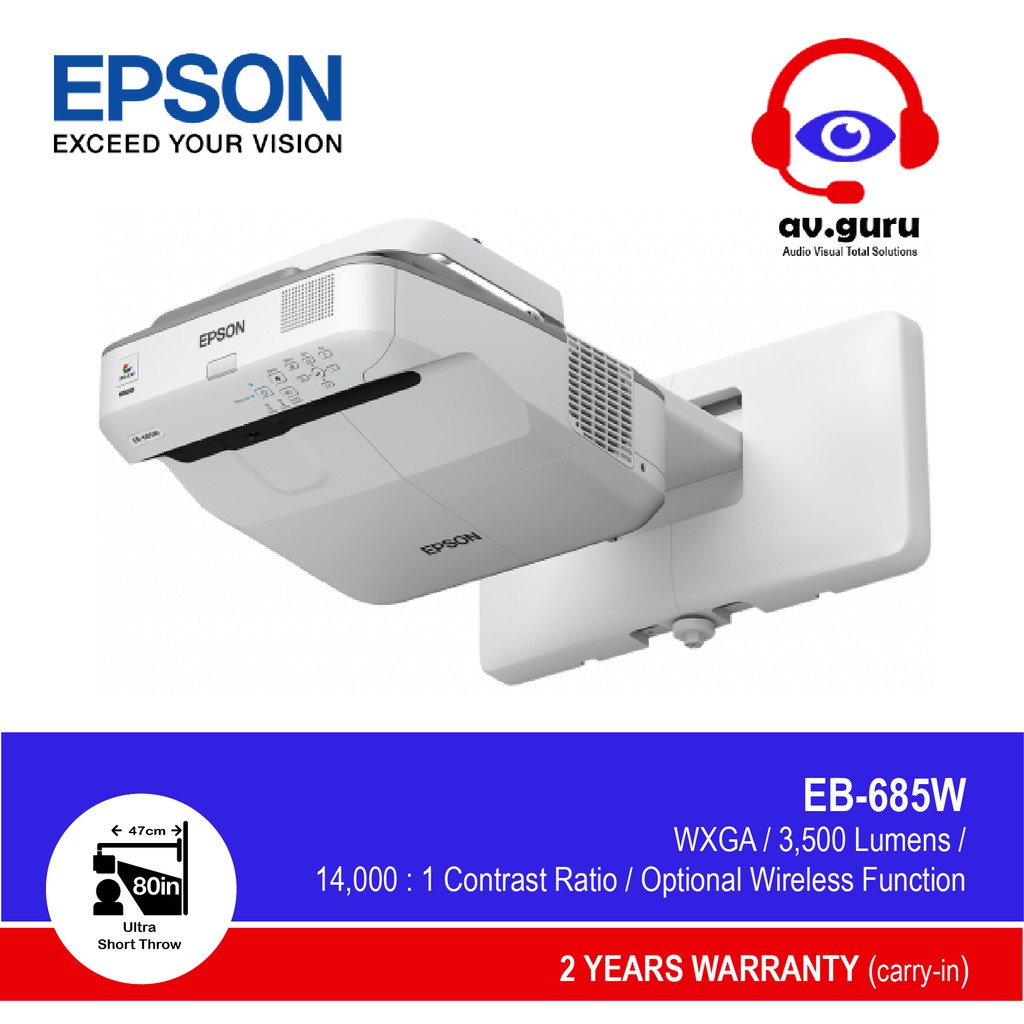 EPSON ULTRA SHORT THROW PROJECTOR EB685W Shopee Philippines
