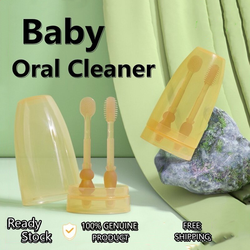 2PCS Baby Oral Cleaner Silicone Baby Toothbrush Silicone Tongue Cleaner