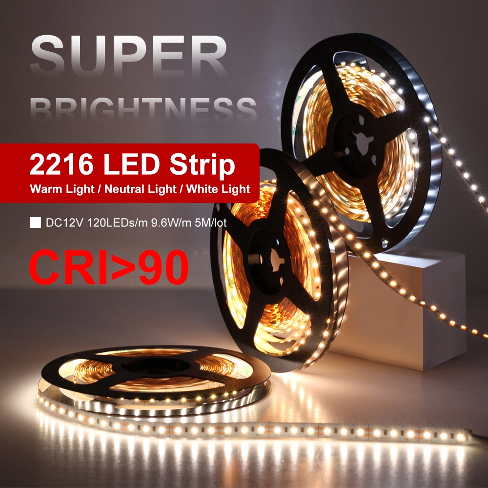 Highend DC12V LED Strip SMD 2216 CRI>90 120LEDs/m High Brightness
