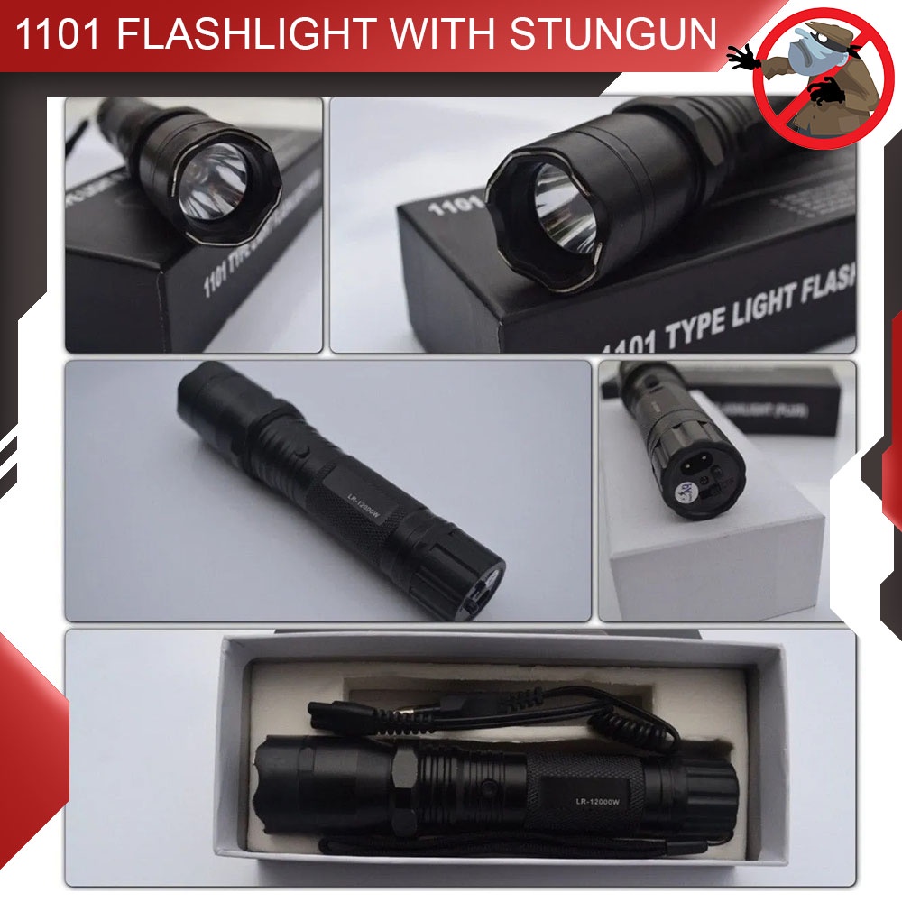 Brand new 2 in 1 1101 Type Light Rechargeable Flashlight (Plus) Black