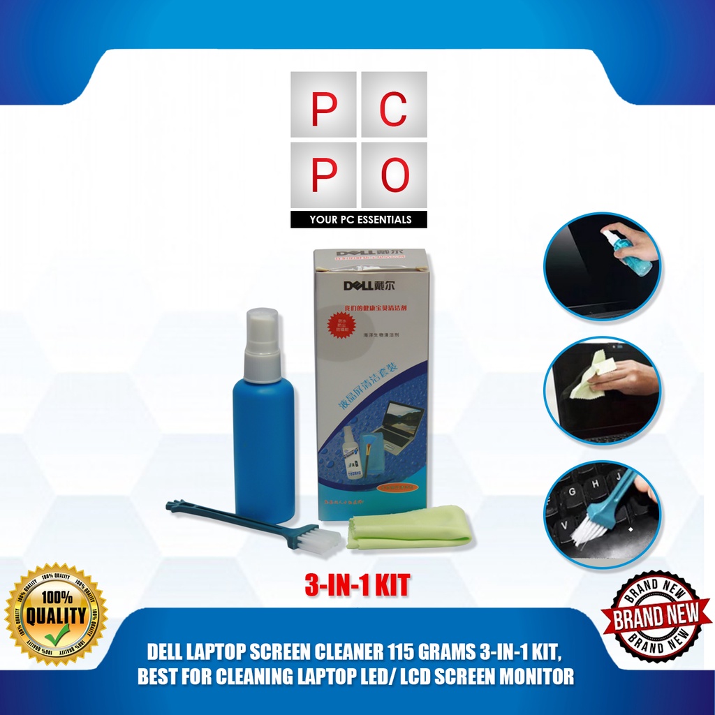 DELL LAPTOP SCREEN CLEANER 115 GRAMS 3IN1 KIT, BEST FOR CLEANING LAPTOP LED/LCD SCREEN MONITOR