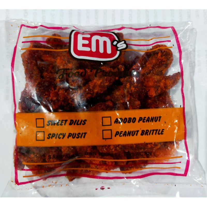 pusit sweet and spicy 150 grams sweet and spicy pusit ( dried sweet and