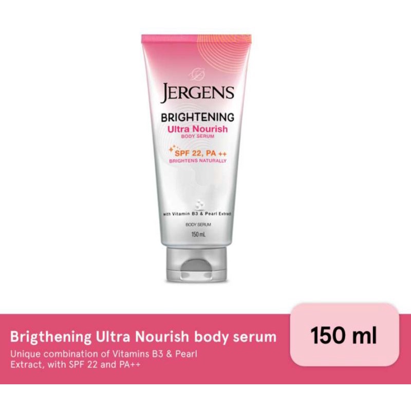 Jergens Ultra Nourish Brightening Body Serum SPf22 150ml Shopee