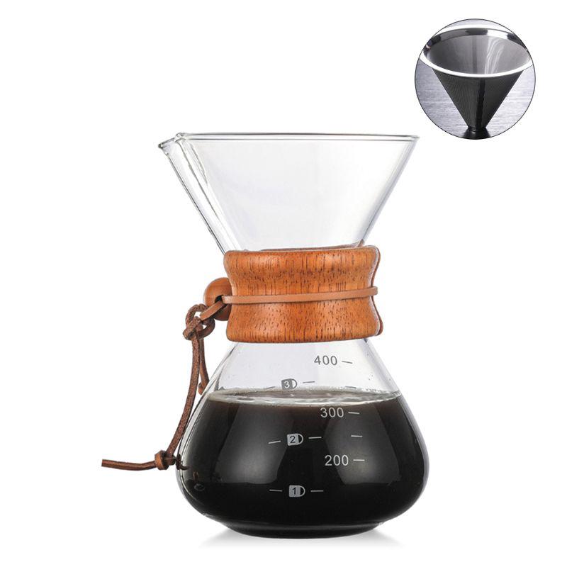 1PC Coffee Pots Heat Resistant Glass Coffee Pot Brewer 3Cups Counted