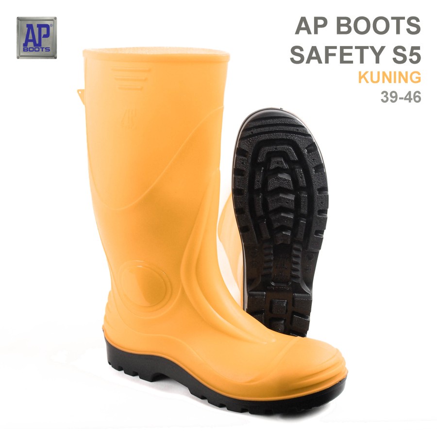 Ap SAFETY S5 Yellow Steel Toe Boots + Mid Sole size Safety Shoes S5